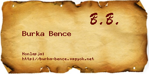 Burka Bence névjegykártya