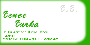 bence burka business card